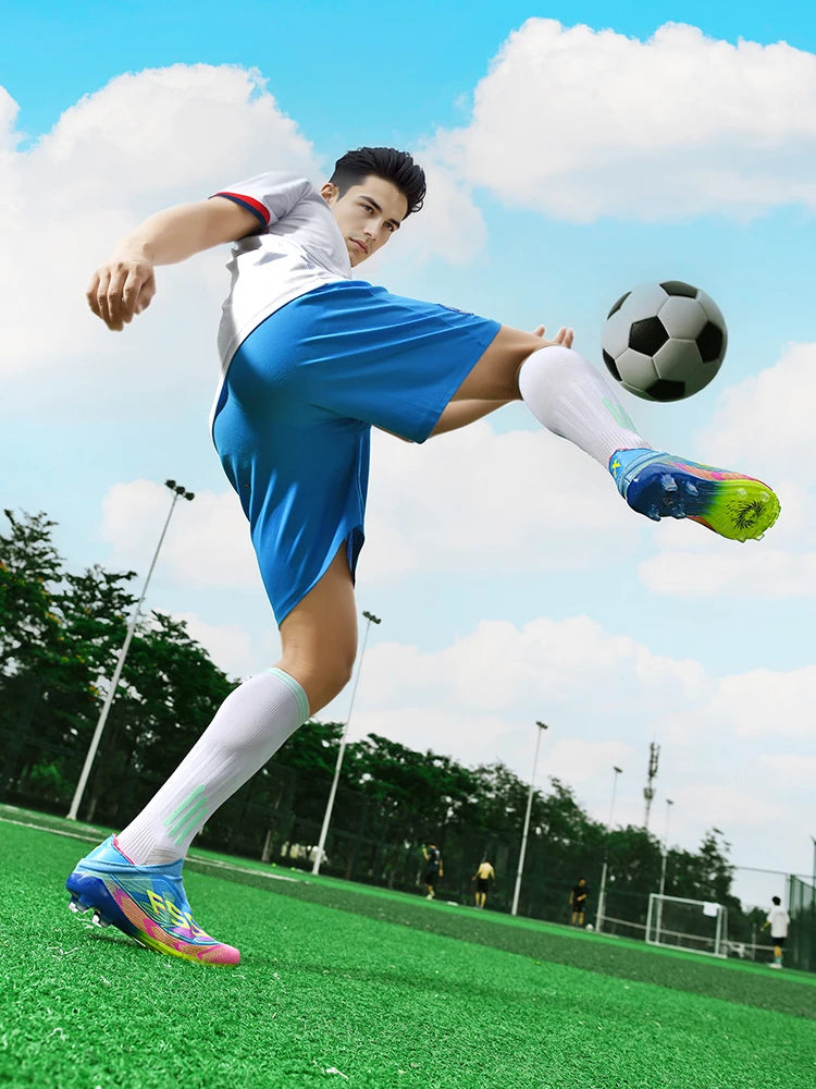 Botas de fútbol para hombre New Society para césped, tenis deportivos para adulto, transpirables y ultraligeras, zapatillas de fútbol para exteriores