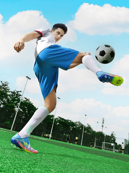 Botas de fútbol para hombre New Society para césped, tenis deportivos para adulto, transpirables y ultraligeras, zapatillas de fútbol para exteriores