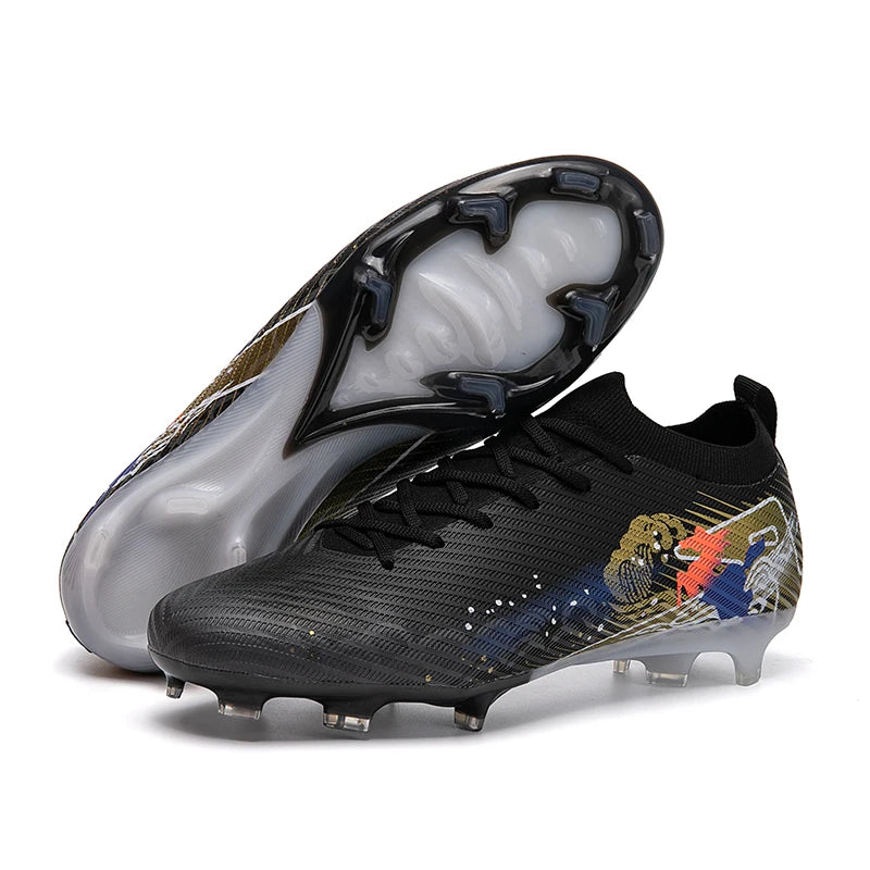New Men Football Boots Cleats Non-Slip Match Ultralight Soccer FG Training Shoes Soccer Shoes Long Spikes Outdoor Drop Shipping