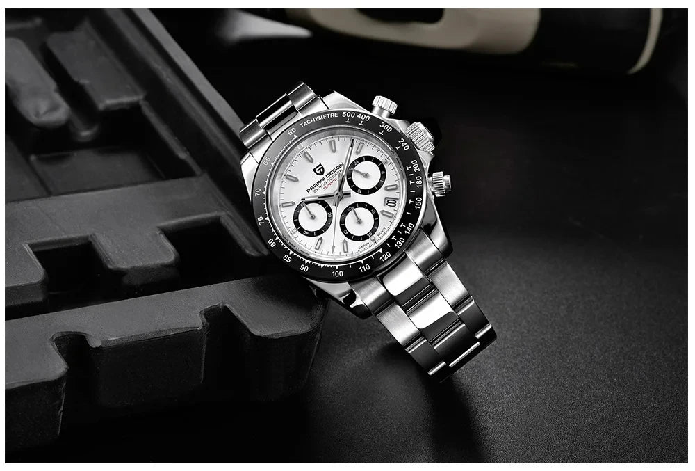 Orologio cronografo da uomo PAGANI DESIGN – Orologio da polso al quarzo di lusso, luminescente e impermeabile.