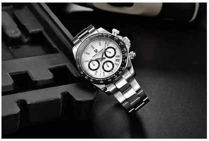 Orologio cronografo da uomo PAGANI DESIGN – Orologio da polso al quarzo di lusso, luminescente e impermeabile.