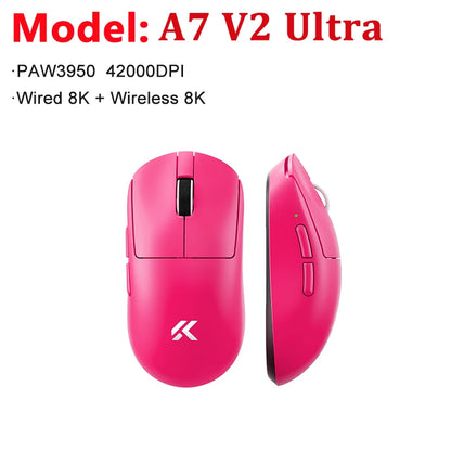 MCHOSE A7 V2 Ultra / Pro Lightweight Wireless Gaming Mouse Dual 8000Hz PAW3950 TI 42000DPI Mice For PC E-sports Gamer