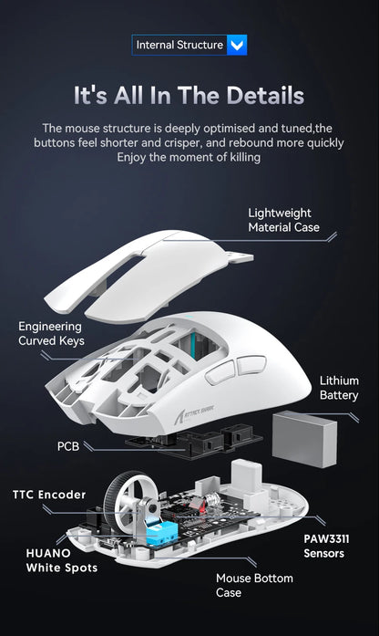 ATTACK SHARK X11 X11 SE Wireless Gaming Mouse 22K DPI PAW3311 63g Lightweight Tri-Mode Bluetooth/2.4G/Wired 20M Clicks RGB