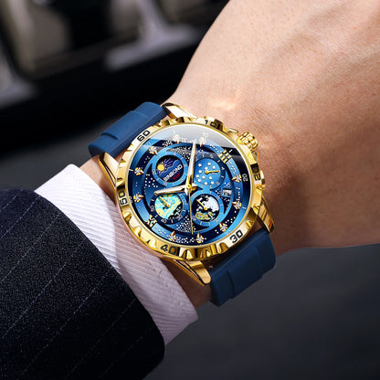 Orologi al quarzo di lusso BINBOND da uomo, luminescenti, impermeabili, cronografo con data automatica, stile business, sportivo e casual