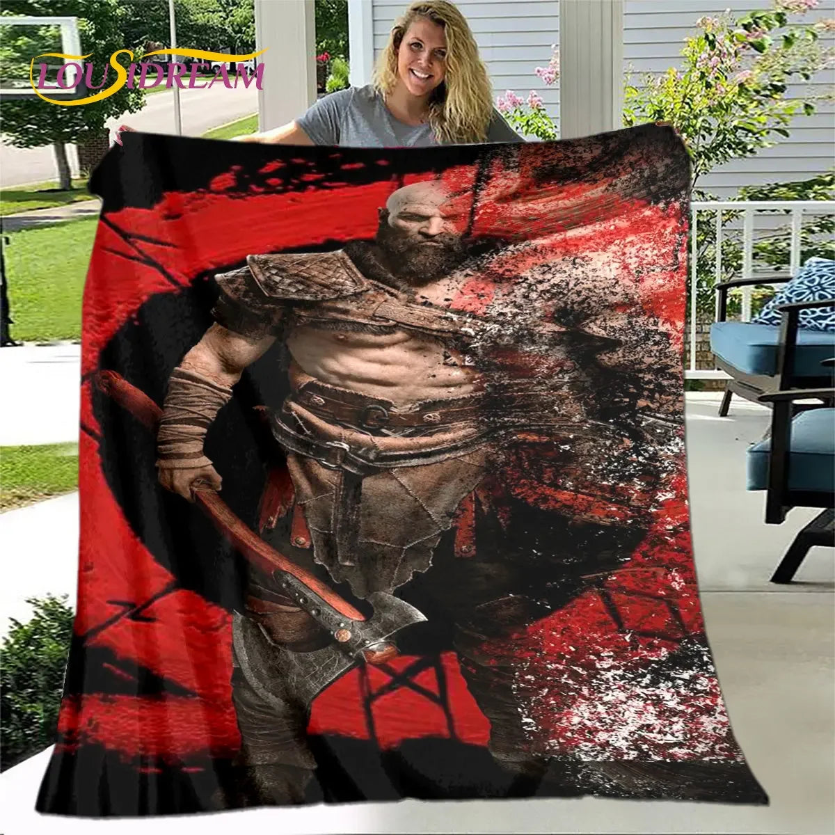 God of War Game Gamers Soft Plush Blanket,Flannel Blanket Throw Blanket for Living Room Bedroom Bed Sofa Picnic Cover Bettdecke