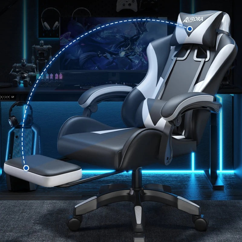 Modren Gaming Chair with Lumbar Support HighBack Swivel Office Chair Reclining Computer Seat for Long Sitting Home Gaming Throne