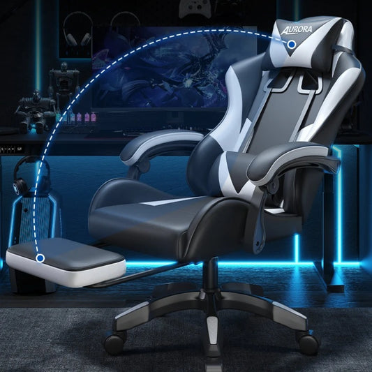 Modren Gaming Chair with Lumbar Support HighBack Swivel Office Chair Reclining Computer Seat for Long Sitting Home Gaming Throne