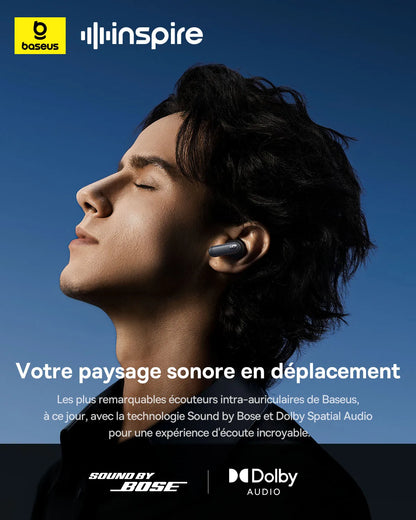 Baseus Inspire XP1 -50dB Adaptive ANC Wireless Earbuds Bluetooth 6.1 Dolby Audio 6 Mic ENC Wireless Earphones bud Sound by Bose