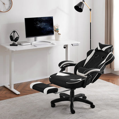 WOLTU Ergonomic Gamer Computer Chair Executive Office Chair Breathable Gaming Chair with Lumbar Cushion Headrest Footrest
