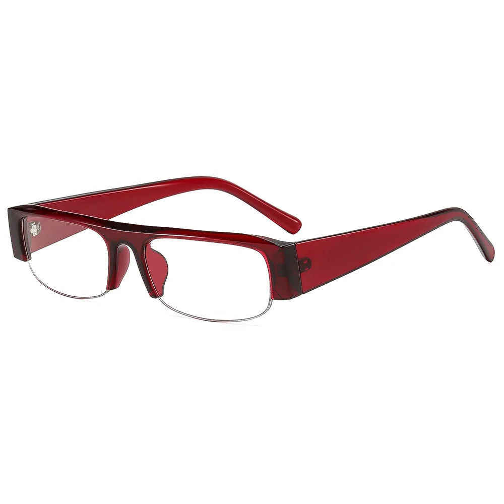 Vintage-Sonnenbrille mit kleinem, rechteckigem Halbrahmen in Schwarz, Leopardenmuster und Farbverlauf – trendige Damen-Sonnenbrille zum Autofahren