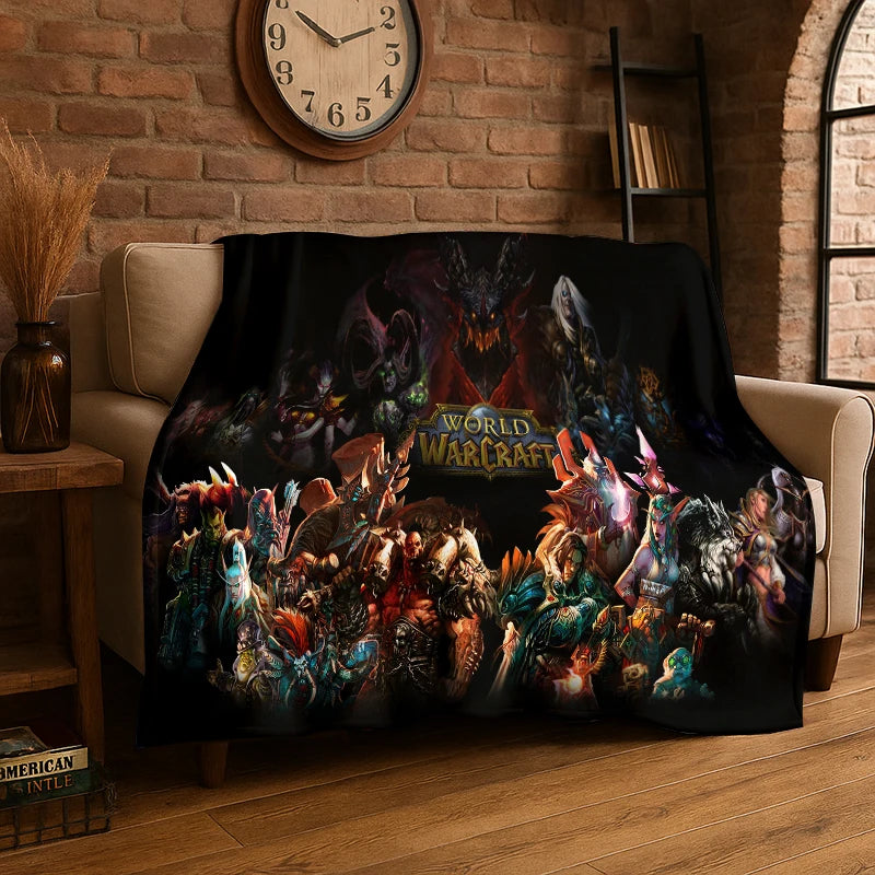 Demon Hunter Arthas World of Warcraft WOW Game Flannel Blanket Soft Warm Throw Blanket for Bedroom Living Room Bed Travel picnic