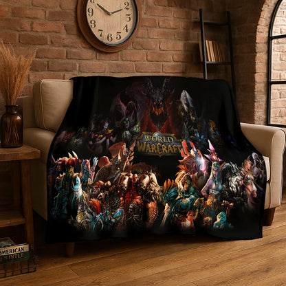 Demon Hunter Arthas World of Warcraft WOW Game Flannel Blanket Soft Warm Throw Blanket for Bedroom Living Room Bed Travel picnic