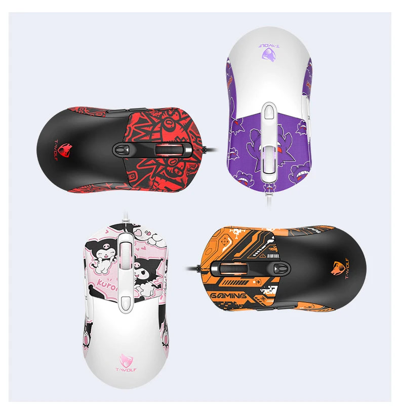 2026 Wired Gaming Mouse Cute Personalized Anti Slip Sticker 6-Key Office Mouse Suitable For Desktop And Laptop Computers NEW HOT