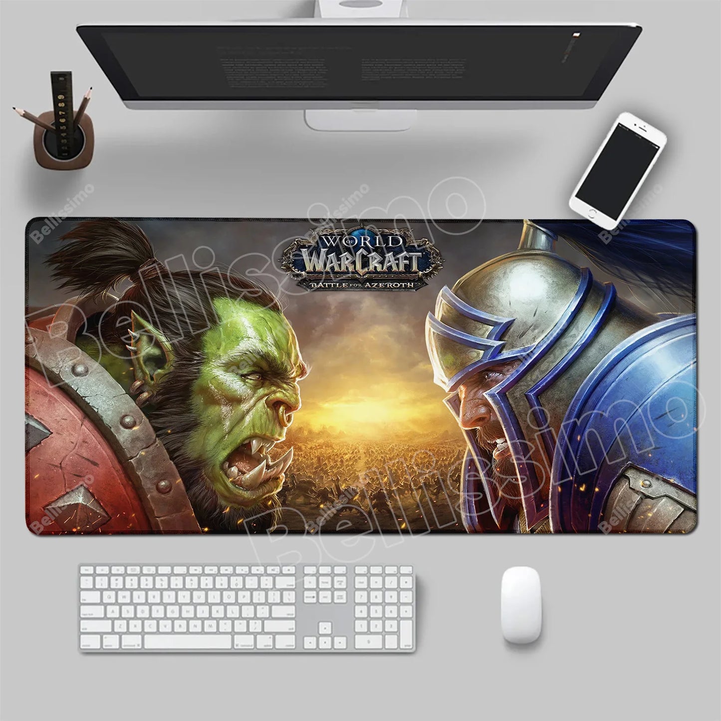 World Of Warcraft 90x40 Μεγάλο Gaming Mouse Pad Επιφάνειας Γραφείου για Παιχνίδια Csgo, Φυσικό Καουτσούκ, Μεγάλο Gamer XXL Mousepad Υπολογιστή