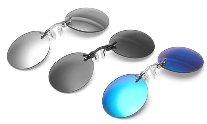 Runde randlose Sonnenbrille für Herren Matrix Morpheus Herren-Klassiker mit Nasenklammer Mini-Brille ohne Rahmen Marken-Designbrille UV400
