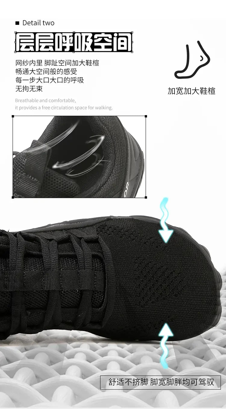 Simple Men's Shoes Lightweight Hiking Sports 2025 Wide Toe Barefoot Shoes Multifunctional Casual Mesh Breathable Walking Shoes