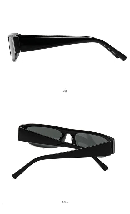 Vintage-Sonnenbrille mit kleinem, rechteckigem Halbrahmen in Schwarz, Leopardenmuster und Farbverlauf – trendige Damen-Sonnenbrille zum Autofahren