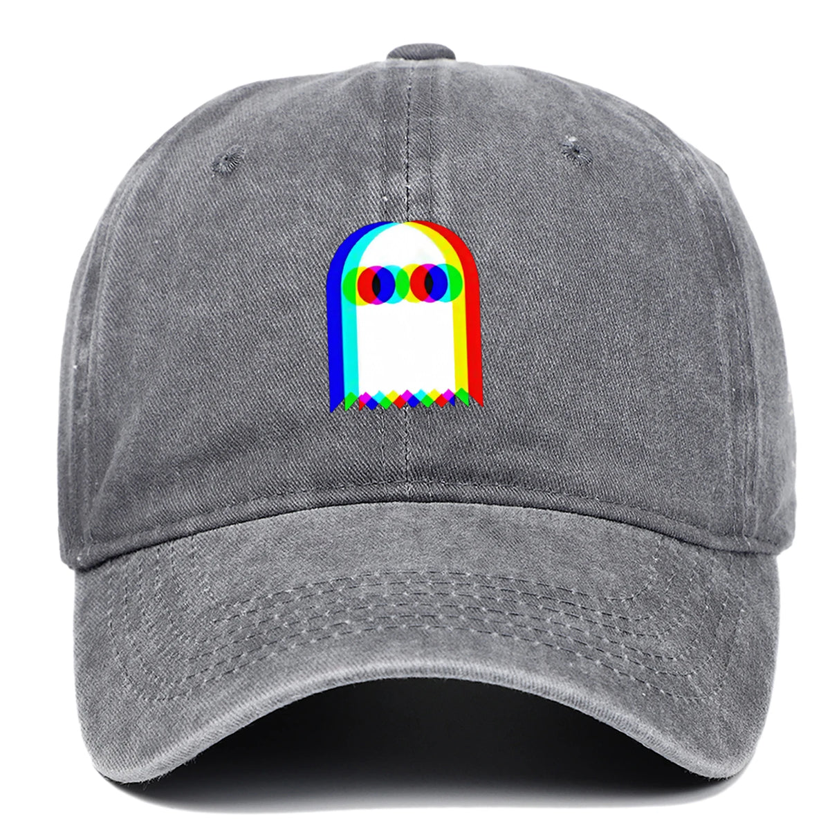 Colorful ghost print baseball cap suitable for daily dressing up and Halloween parties, adjustable outdoor sun protection hat