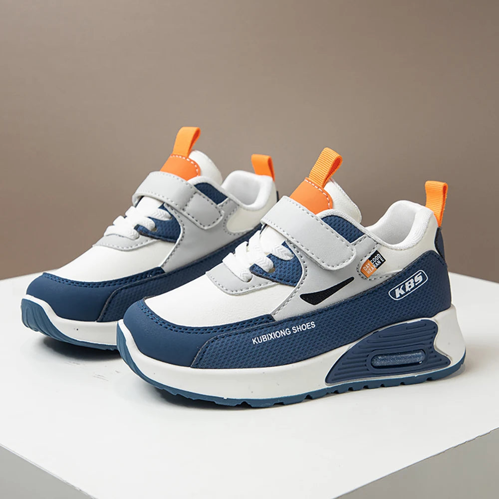 PU Leather Sport Shoes For Children Trend Fashion Kid's Sneakers Soft-soled Outdoor Boy's Girl's Running Shoes