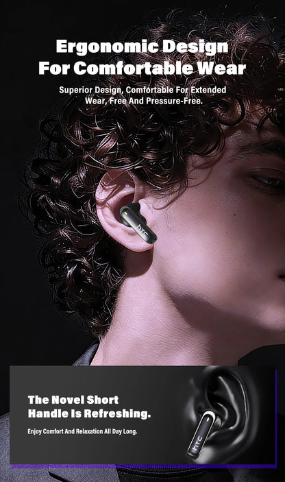 HTC NE70 Bluetooth Earphones Touch Screen TWS in-Ear Wireless Headphones AI Translator Noise Reduction Earbuds Game Heatset