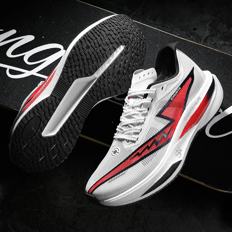 Men Running Shoes Carbon Board Speciality Marathon Sports Breathable Lightweight Women's Comfortable Nonskid Chunta Sneakers