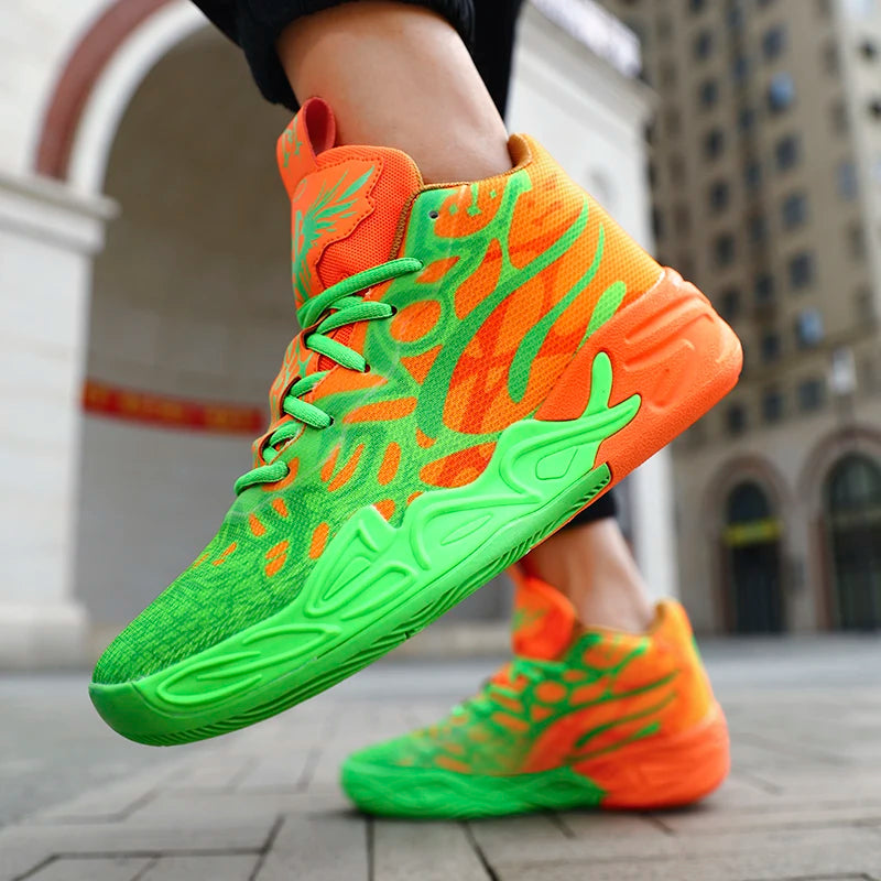 Basketball Shoes for Men Soft Lightweight Training Field Anti-Slip Shock-Absorbing Breathable Comfortable High-Top Sneakers for Men