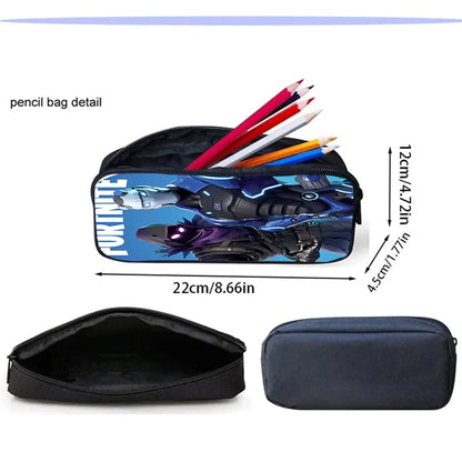 Fortnite 3-piece cartoon set, unisex, includes: Backpack, Crossbody bag, And pencil case  Lightweight and large capacity