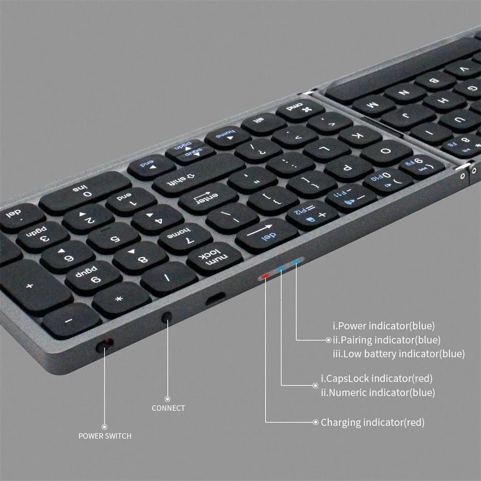 Jomaa Foldable wireless Bluetooth keyboard lightweight portable  Bluetooth Foldaing keyboard available for tablet laptop PC Ipad