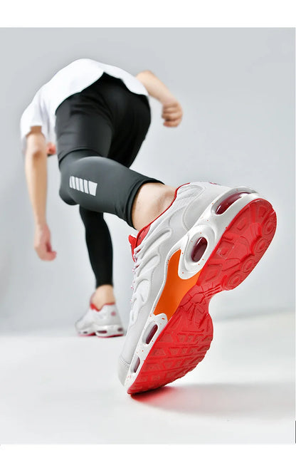 Men's air cushioned running shoes, marathon sports, breathable and lightweight, women's comfortable and non slip casual shoes