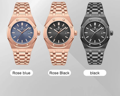 Montre à quartz carrée de luxe PAAZOMU pour homme, étanche, avec date luminescente, montre pour homme en acier inoxydable, montres d'affaires pour homme