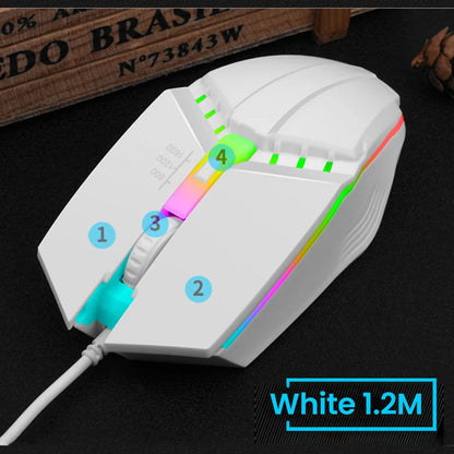 RGB Wired BackLight Mute USB Mice USB Wired Gaming Mouse for Desktop PC Notebook Computer Home Office LED Luminous 1600DPI