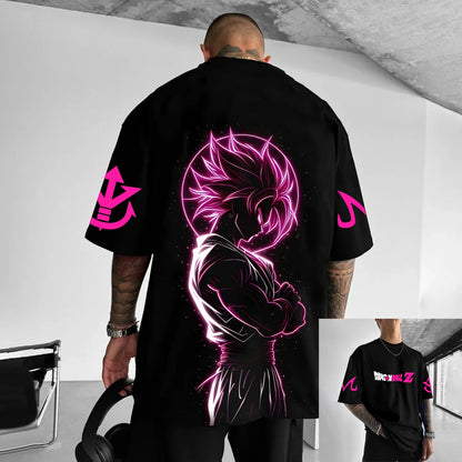 T-shirt in cotone a maniche corte con stampa Dragon Ball Z Son Goku Vegeta, per uomo e donna, stile Harajuku Y2K vintage, streetwear estivo