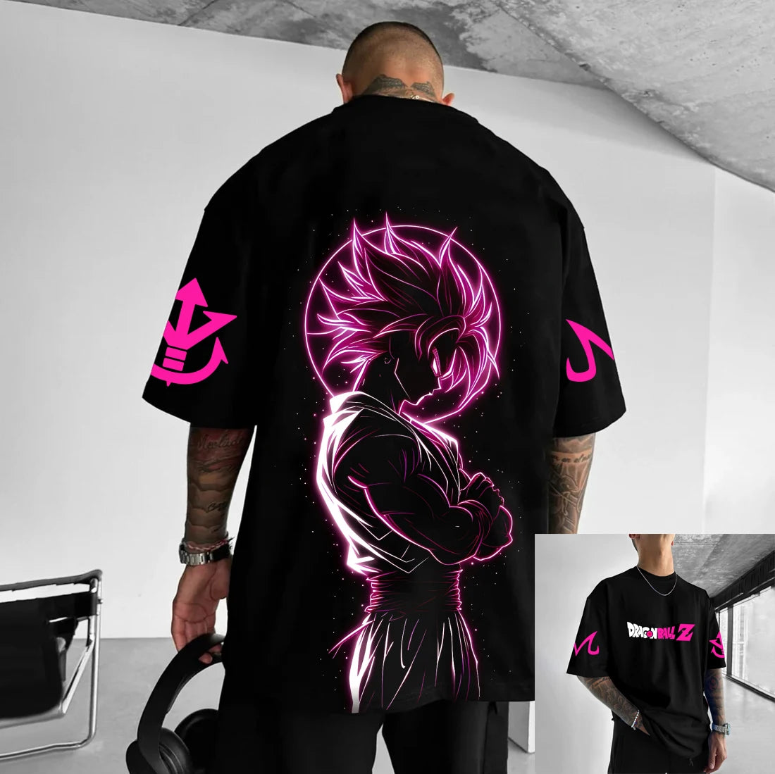 T-shirt in cotone a maniche corte con stampa Dragon Ball Z Son Goku Vegeta, per uomo e donna, stile Harajuku Y2K vintage, streetwear estivo