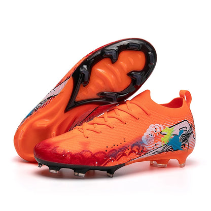 New Men Football Boots Cleats Non-Slip Match Ultralight Soccer FG Training Shoes Soccer Shoes Long Spikes Outdoor Drop Shipping