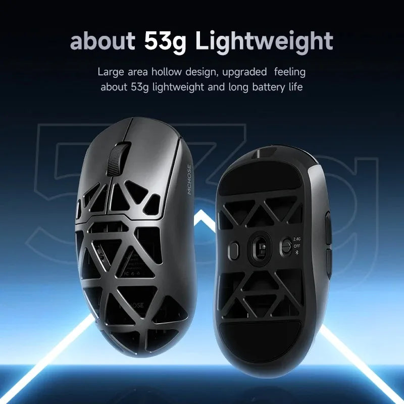 MCHOSE AX5 V2 Wireless Gaming Mouse 8KHz Polling PAW 3950 42000DPI Optical Sensor 56g Tri-Mode 130h Battery Magnesium Alloy