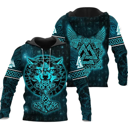 2023 neuer Herbst-Hoodie für Herren mit Wolf-Print, 3D-Sweatshirt, urban, trendig, vielseitig kombinierbar, Oversized-Oberteil, Kapuzenpullover, Herrenbekleidung