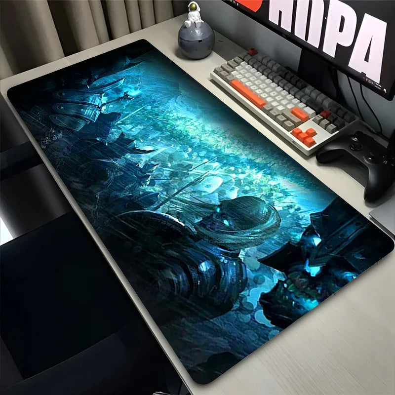 XXL Gaming Accessories Gamer Keyboard Desk Mat Non-Slip World of Warcraft Lich King Laptop Notebook Mousepad 900X400 Mouse Mats