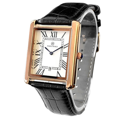 UTHAI Montre homme de luxe légère pour le travail, marque de luxe, carrée, classique, avec calendrier, étanche, bracelet, montre-bracelet à quartz pour homme, cadeau