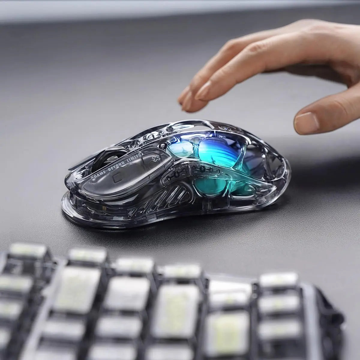 GravaStar Mercury M2 Wireless Gaming Mouse with 26,000 DPI, PAW3395DM Sensor -79g Lightweight Hollowed-Out Design -5 Programmabl