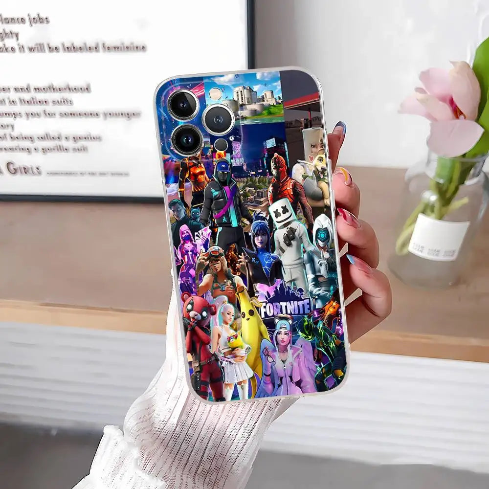 F-Fortnites-Cools Phone Case For IPhone 17 16 15 14 13 12 11 Pro Max Plus Soft Cover Personalized DIY