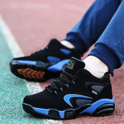 Trendige Colour-Block-Sneaker für Herren in Übergröße, bequeme, rutschfeste, geschnürte und robuste Freizeitschuhe für Outdoor-Aktivitäten von Herren