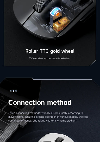 MCHOSE AX5 V2 Wireless Gaming Mouse 8KHz Polling PAW 3950 42000DPI Optical Sensor 56g Tri-Mode 130h Battery Magnesium Alloy