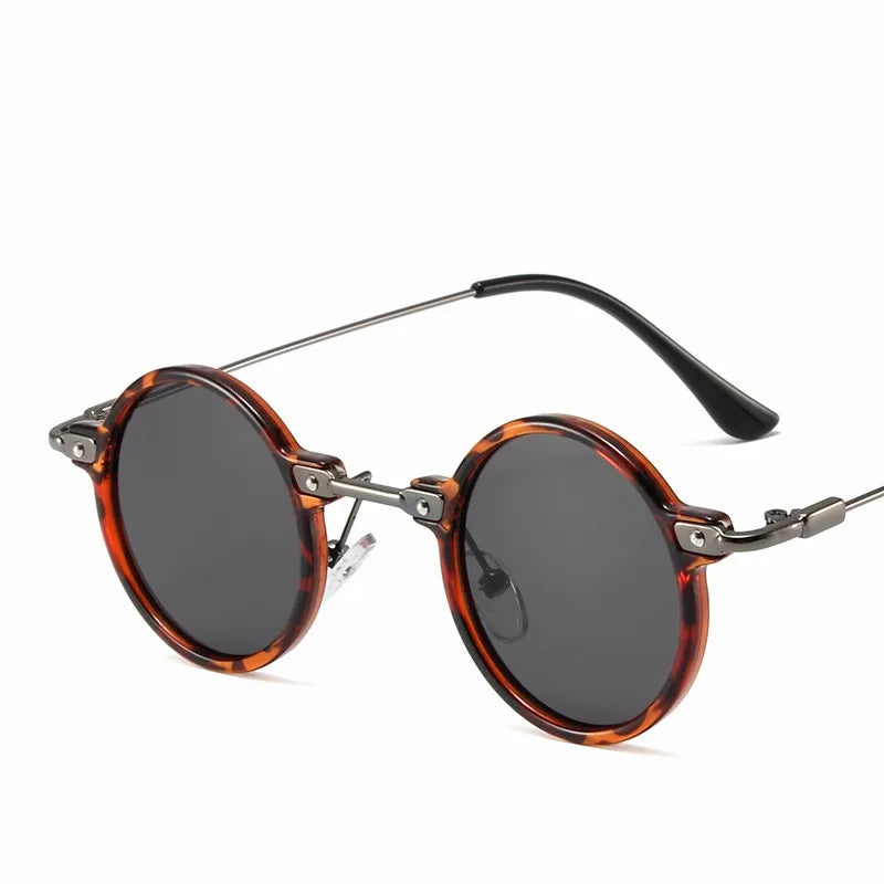 Runde Sonnenbrillen für Männer und Frauen, Retro-Steampunk-Sonnenbrillen, Herren- und Damenbrillen, Marken-Designerbrillen, Metallrahmen, Sonnenbrillen, Oculos De Sol