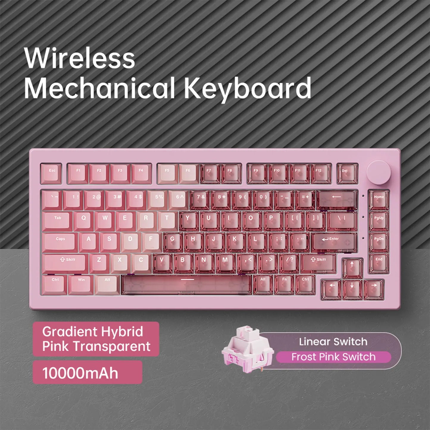 Tastiera meccanica Akko 5075 V3 75% 8000/10000mAh 2.4GHz wireless/cablata Type-C/BT 5.0 hot swap RGB gasket per gaming e digitazione