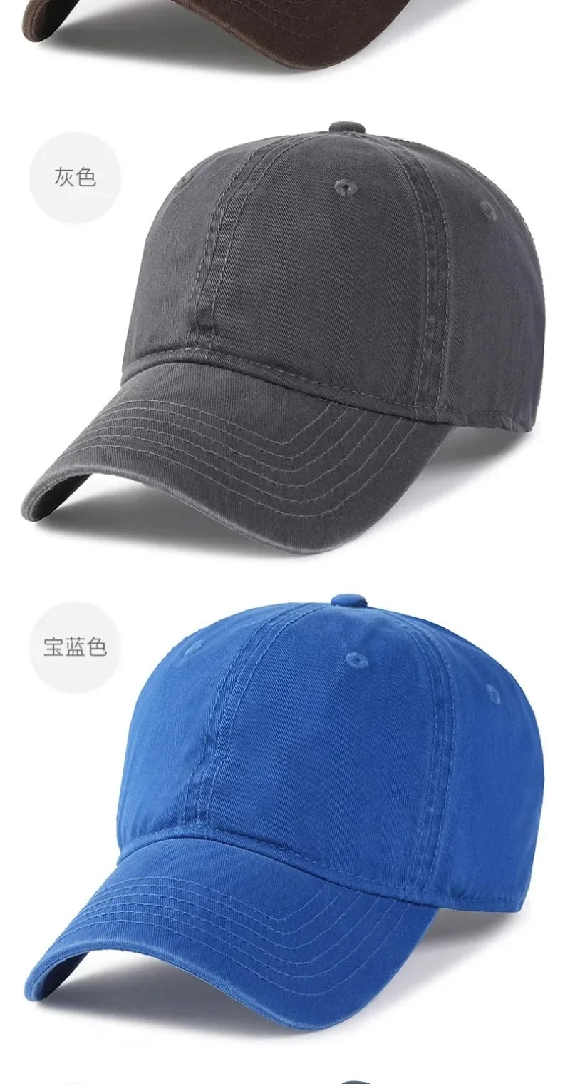 Casquettes de baseball unies, grande taille 63 cm, en coton doux, pour homme ; casquette classique « snapback » ; chapeau de golf pour femme, 59-62 cm