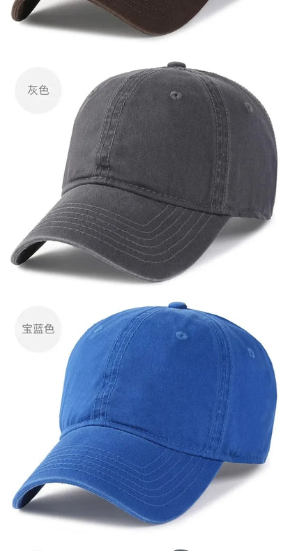 Casquettes de baseball unies, grande taille 63 cm, en coton doux, pour homme ; casquette classique « snapback » ; chapeau de golf pour femme, 59-62 cm