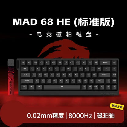 Madlions Mad 60He Magnetic Switch Mechanical Keyboard MAD68 Wired Keyboard Mad60he Custom MAD68he E-sports Gamer Keyboard Gifts