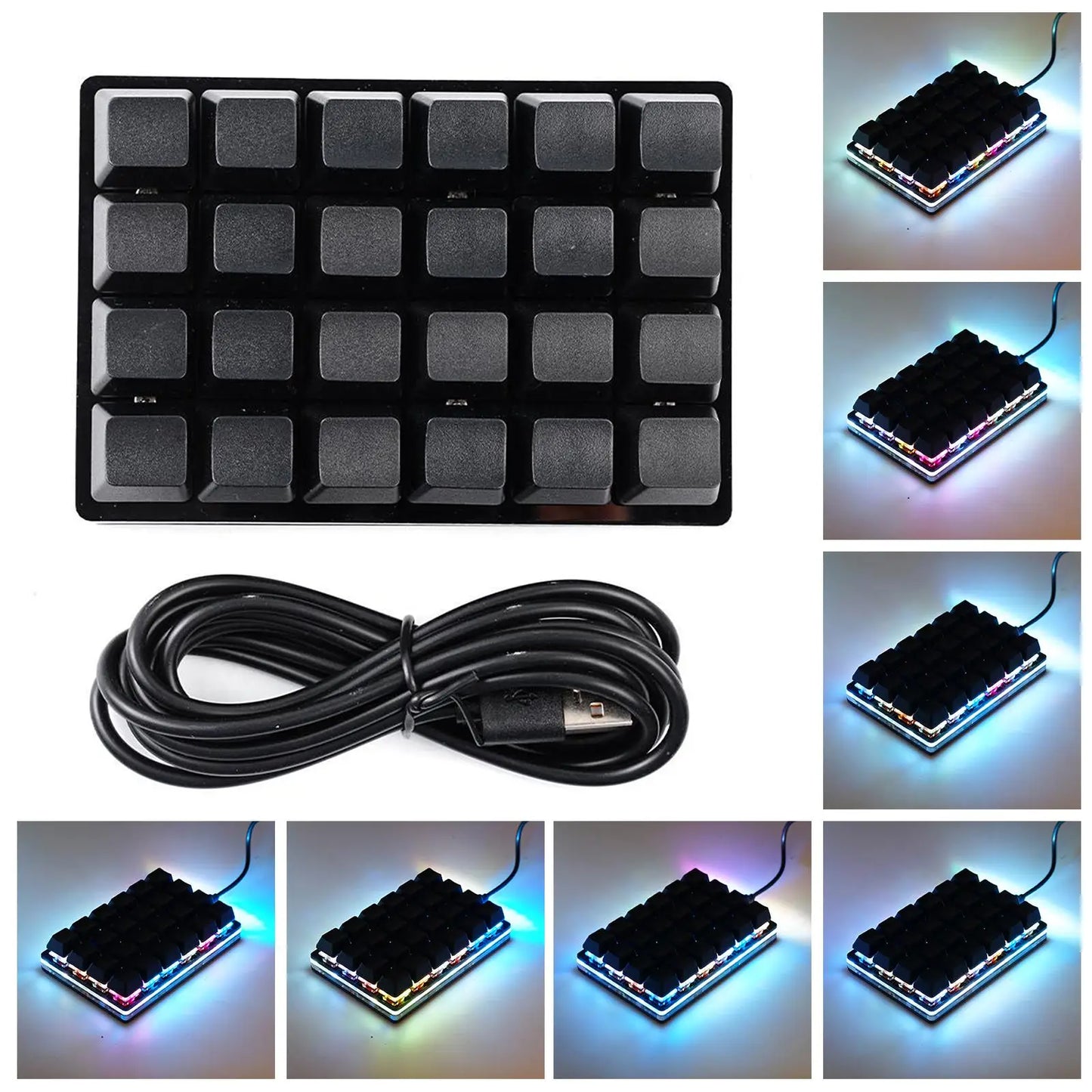 Mini USB Custom Mechanical Keyboard 24 Keys Black/White Gaming Keyboard Sayo Device Shortcut Programmable Keypad Keys Macro