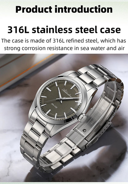 ADDIESDIVE Luxury Men's Steel Watch Bubble Mirror Glass Quartz Watch BGW9 Blue Luminous 100ATM Analog Watch Reloj Hombre AD2066