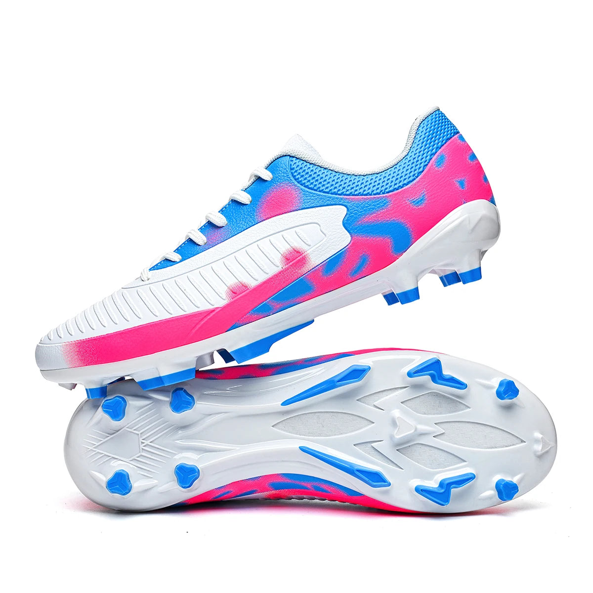 Chaussures de football unisexes AG FG, crampons longs en TPU, crampons de football absorbant les chocs pour les matchs sur gazon naturel et artificiel en extérieur